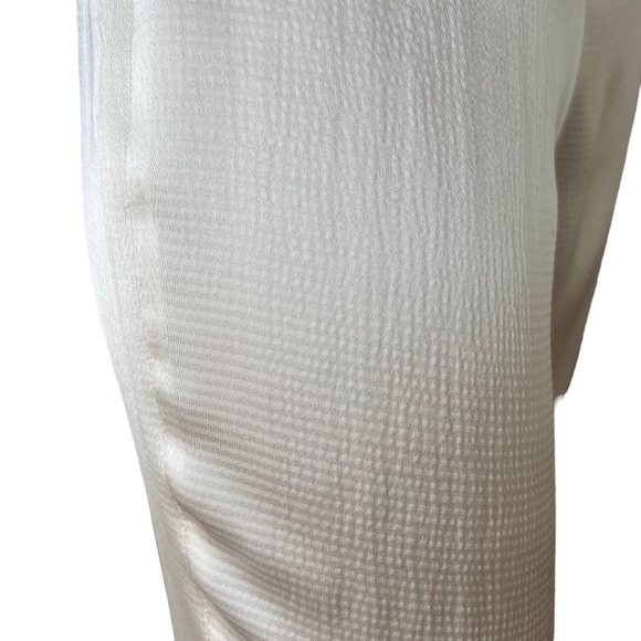 Theory Parchment Hammered Viscose PJ Pants Trousers Cream Straight Leg Size 2 - Picture 8 of 8